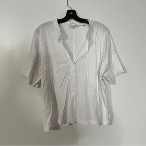 Vince Short Sleeve Mandarin Collar Blouse
